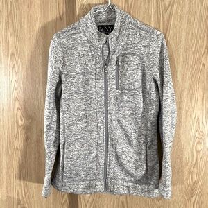 Marc NY Gray Knit Fleece Lined Sweater Jacket